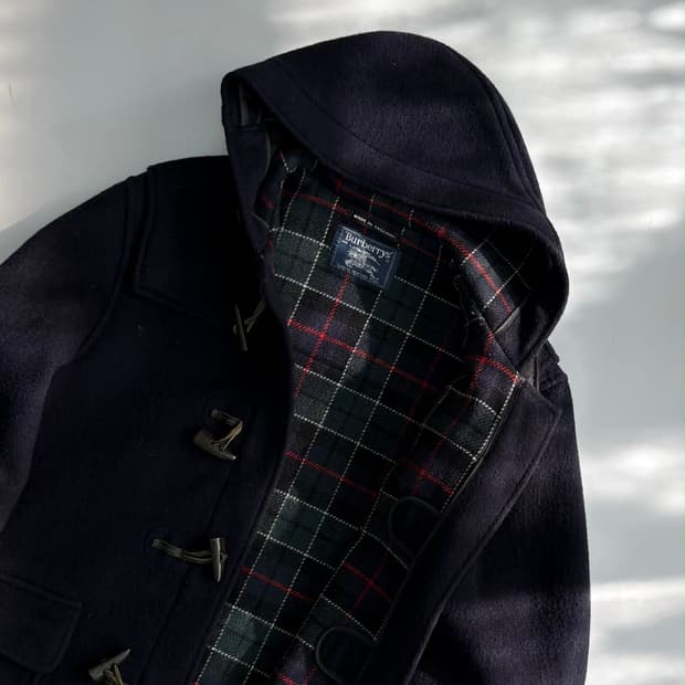버버리 네이비 울 더플 코트