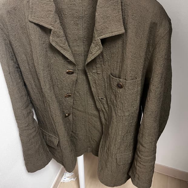 이세이미야케 맨 3버튼 그린 스트라이프 자켓