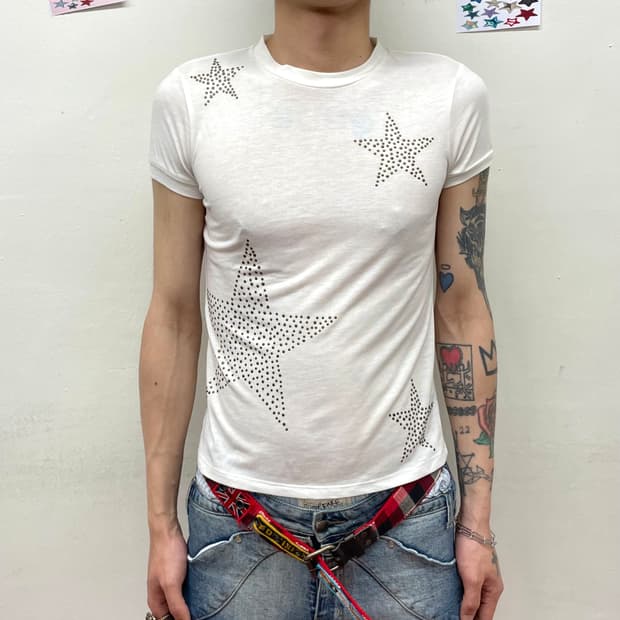 Star studded white T-shirt 