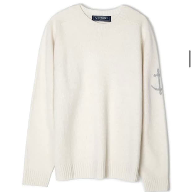 건지 올른스 메리노 울 스웨터 (에크루)