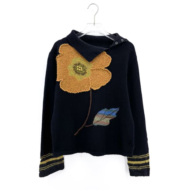 빈티지 플라워 패치 캐시미어 블렌드 니트
