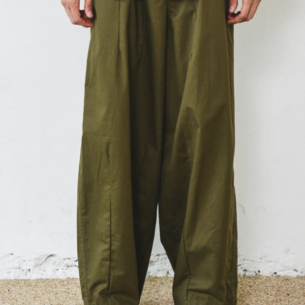 트래블 원턱 와이드 팬츠 M 