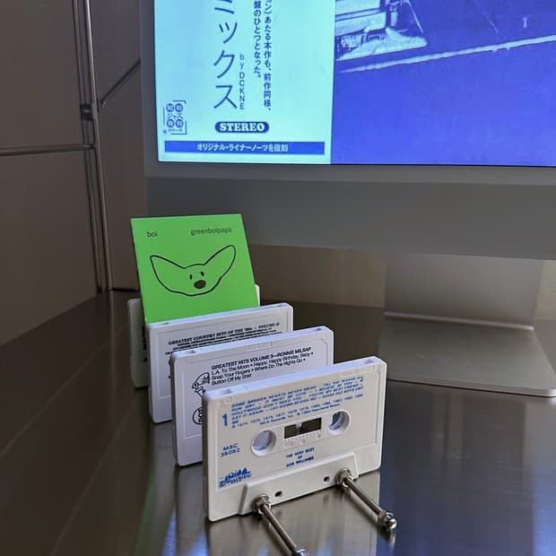 Vintage Cassette Book Object (White)