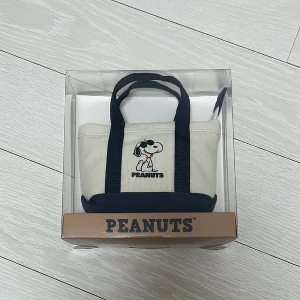 스누피 조쿨 미니 토트백 파우치 네이비