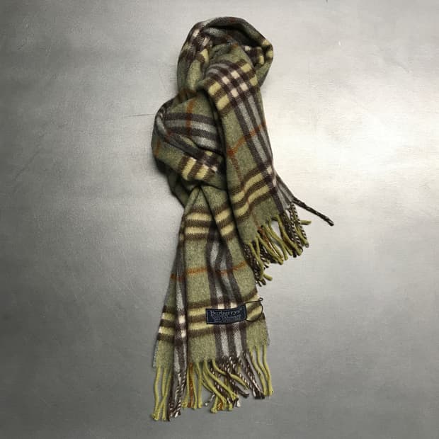 버버리 정품 캐시미어 머플러 그린