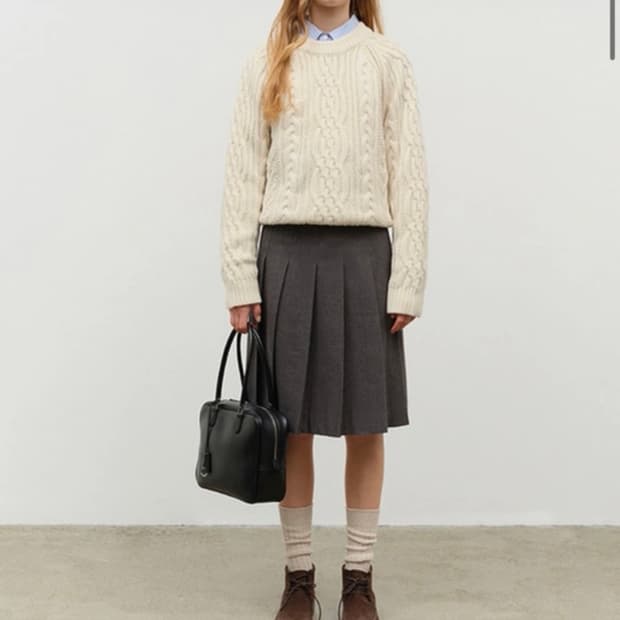 던스트 미디스커트 (MELANGE GREY)