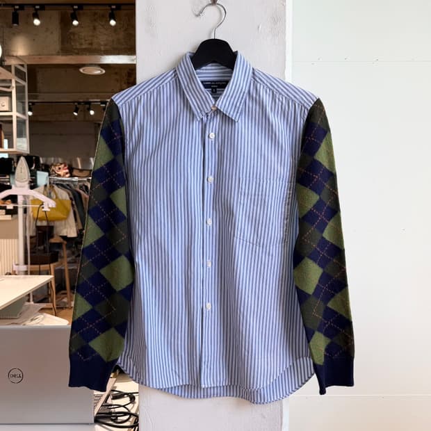 꼼데가르송 옴므 AD2006 스트라이프 아가일패턴 셔츠 