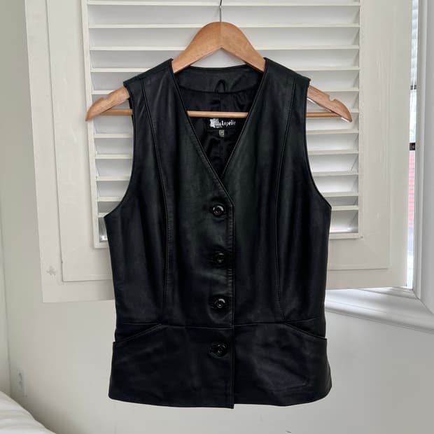 블랙 레더 베스트