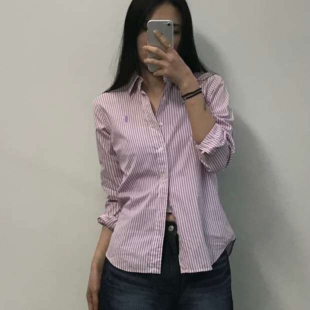 폴로 랄프로렌 자수로고 스트라이프 셔츠
