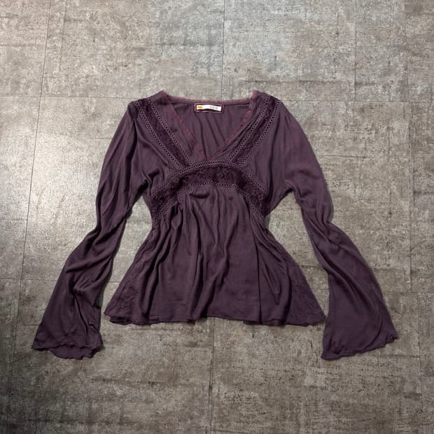 레이어드 블라우스 레이스 슬리브리스 2pcs SET