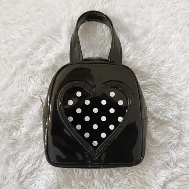 꼼데가르송걸 도트하트 토트백