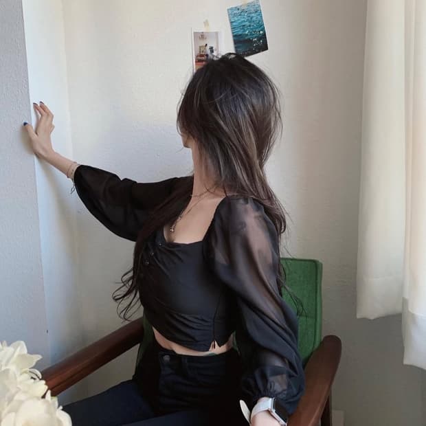 페일제이드 포유 버튼 블라우스 블랙