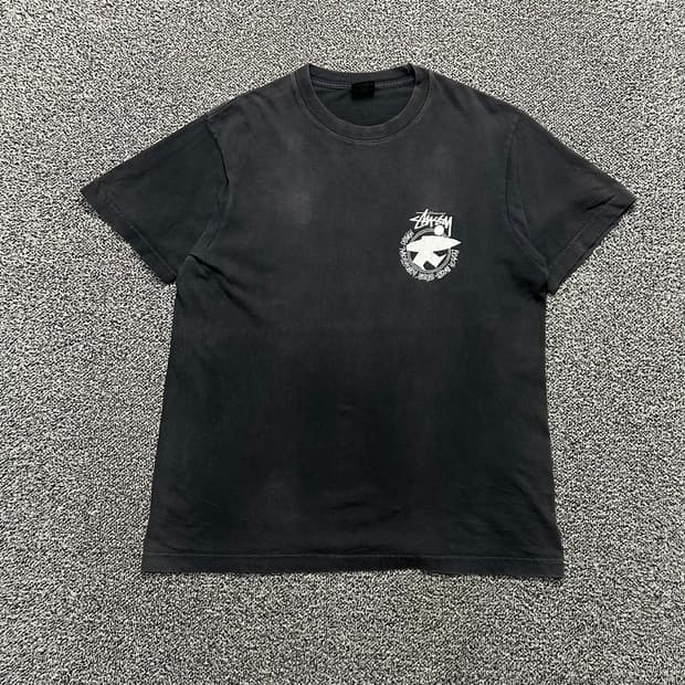 스투시(stussy)블랙 비치 루트 반팔티