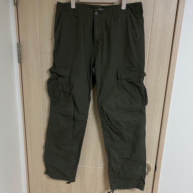 칼하트 Wip 레귤러 카고 팬츠 카키 33x32