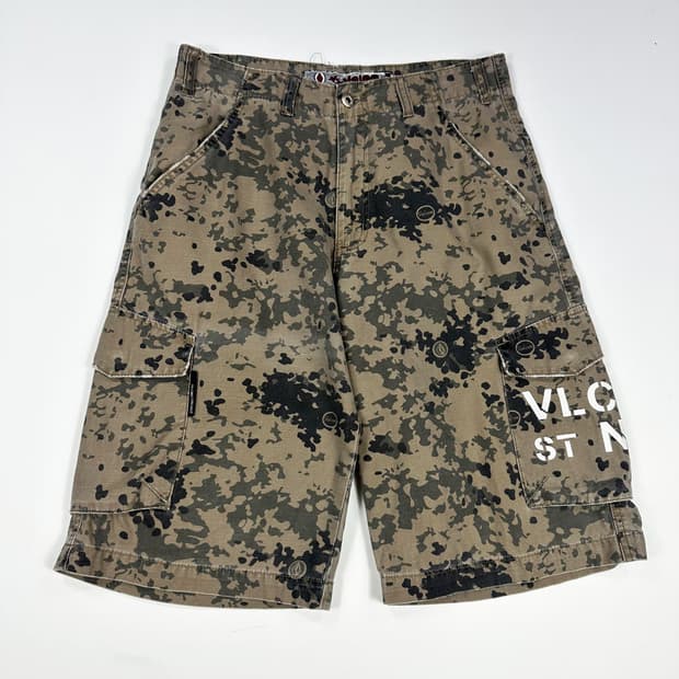 VTG 빈티지 밀리터리 카모 카고반바지 (30인치)