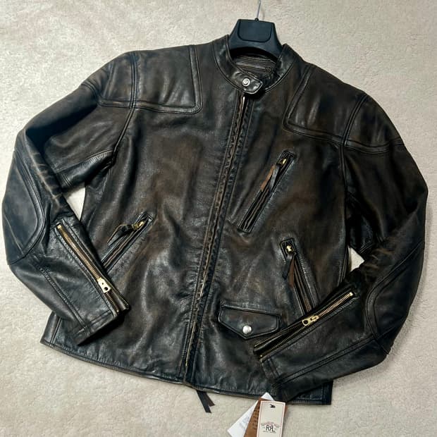 더블알엘 모토 레더 자켓