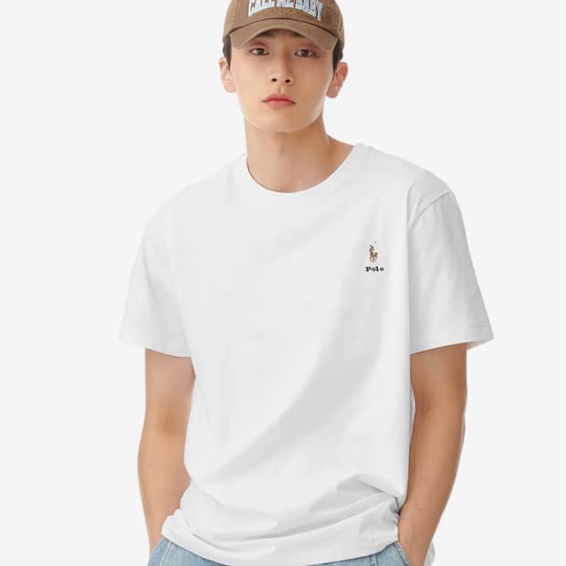폴로 슬림핏 로고 저지 티셔츠 L