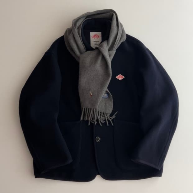 단톤 네이비 울 라이트 파일 커버올즈 모직 자켓 40