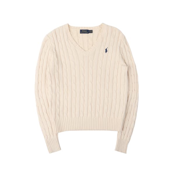 폴로 랄프로렌 아이보리 케이블 니트