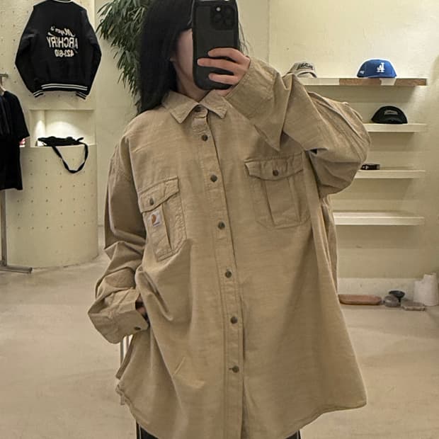 칼하트 박시핏 투포켓 워크 셔츠 브라운 U108