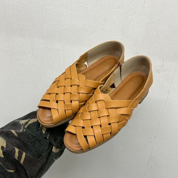 JPN Carissimo alte 카리시모 알테 우븐 가죽 샌들 235