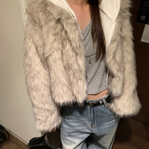 퍼 자켓 그레이