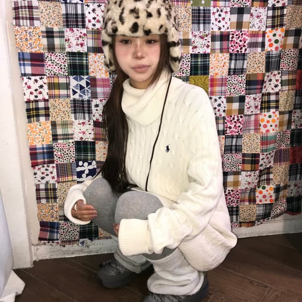 🐻🤍폴로 랄프로렌 화이트 코튼 케이블 터틀넥 니트 🤍🐻