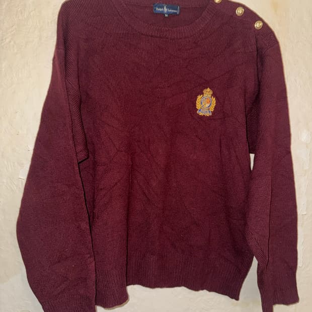 “Ralph Lauren” Red Shoulder button knit