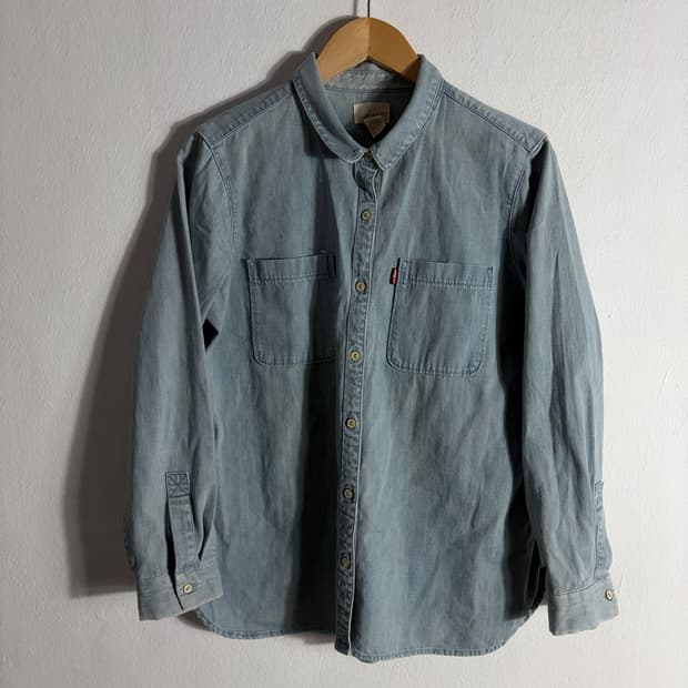 리바이스 여성 데님 셔츠 블루(L)
