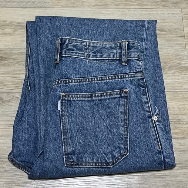 유스 스트럭쳐 와이드 데님 팬츠 미디엄블루 S