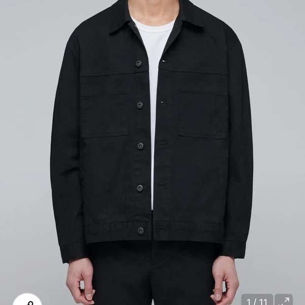 무탠다드릴렉스드 코튼 트러커 재킷 [블랙]