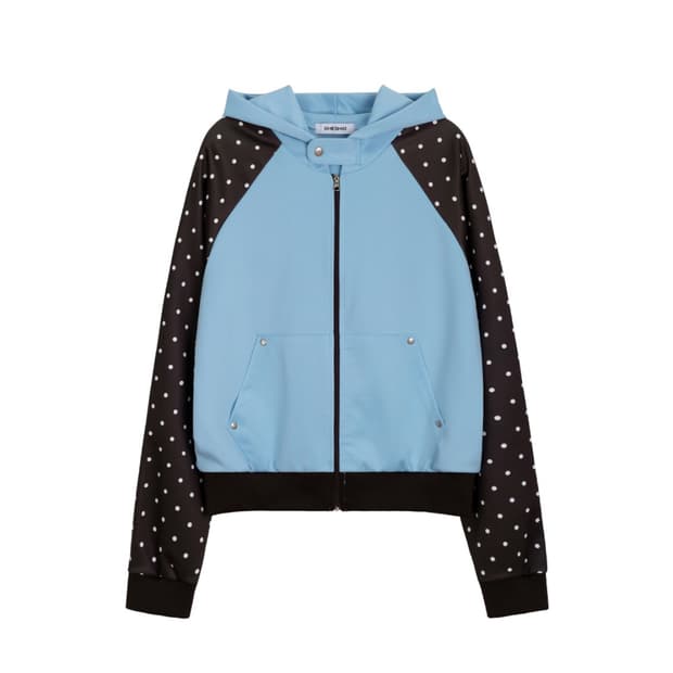 오헤시오 도트 투톤 집업 베이비블루 