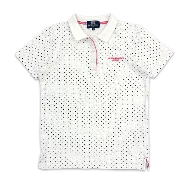 빈티지 MICHIKO LONDON 핑크 도트 카라티