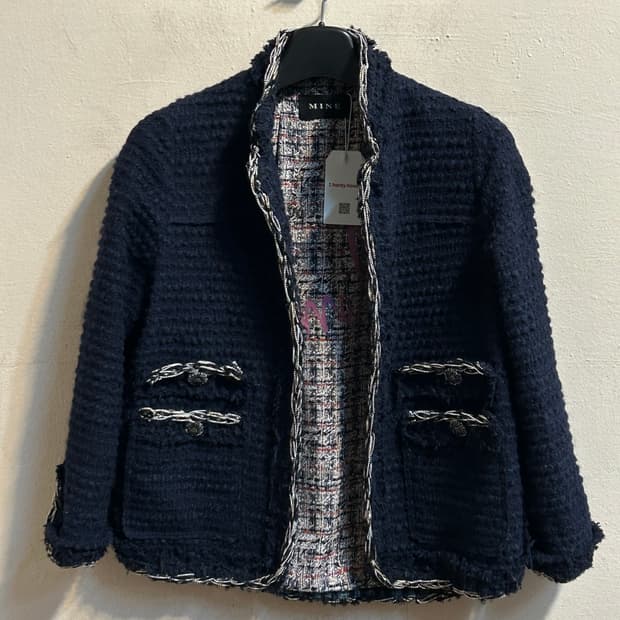 마인 트위드 장식 자켓  