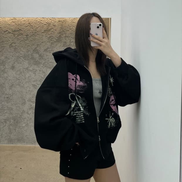 투웨이 후드 집업