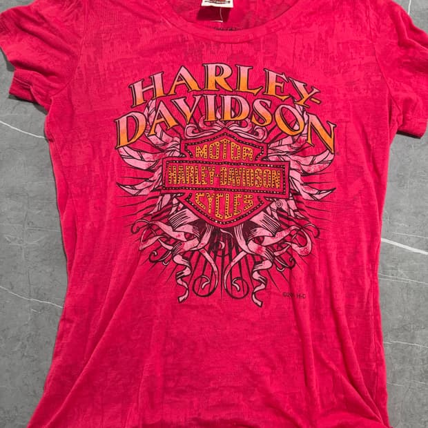 할리데이빈슨 반팔티 핑크 