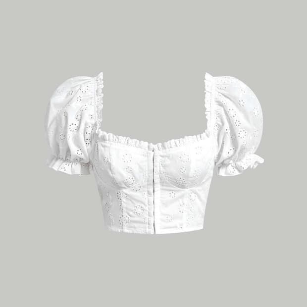 발레코어 퍼프 블라우스