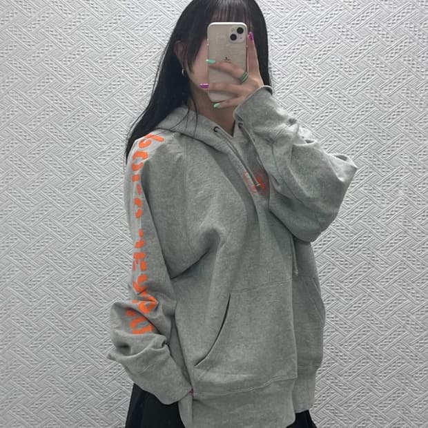 폴로 랄프로렌 올드스쿨 오렌지 슬리브로고 기모 후드티 105 C07247