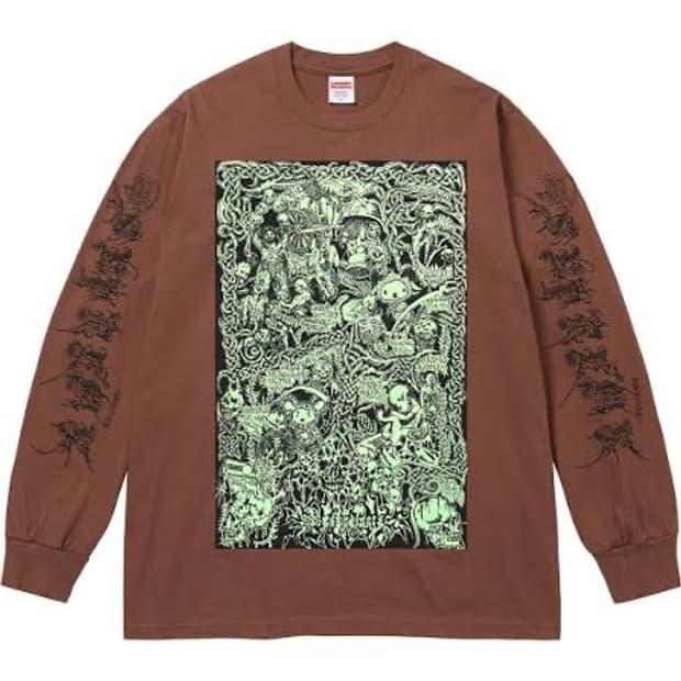 슈프림 웜벳 롱슬리브 티셔츠 브라운 - 26SS