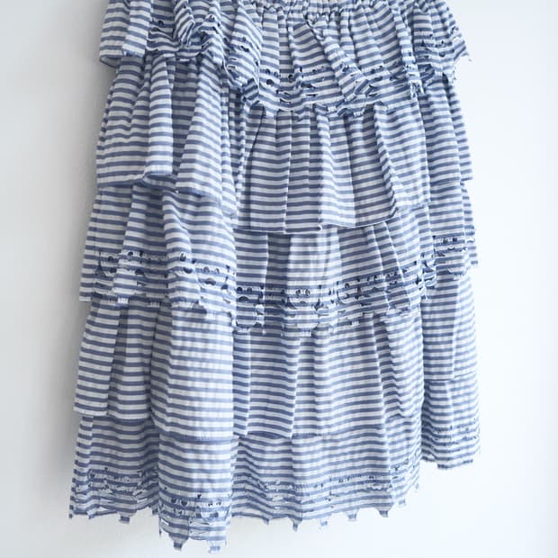 ㅇoㅇ stipe cancan skirt 
