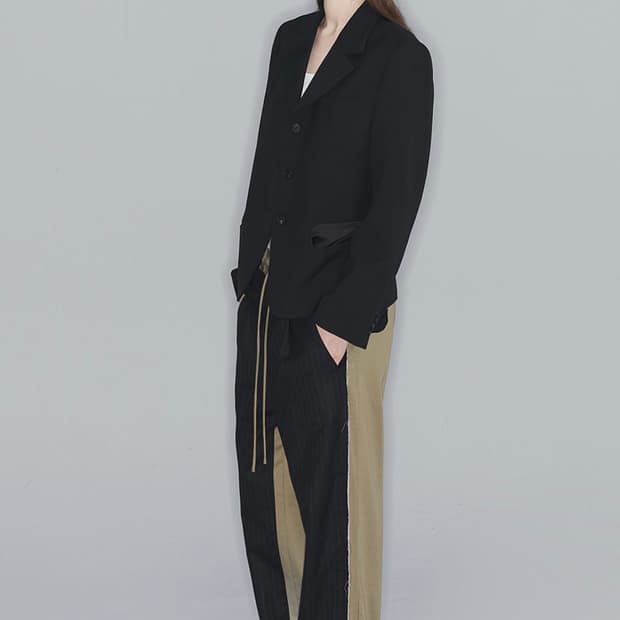 오픈와이와이 FRONT STRIPE LAYERED PANTS, KHAKI