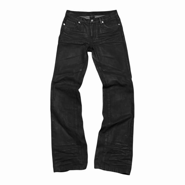 Waxed slim flare jeans