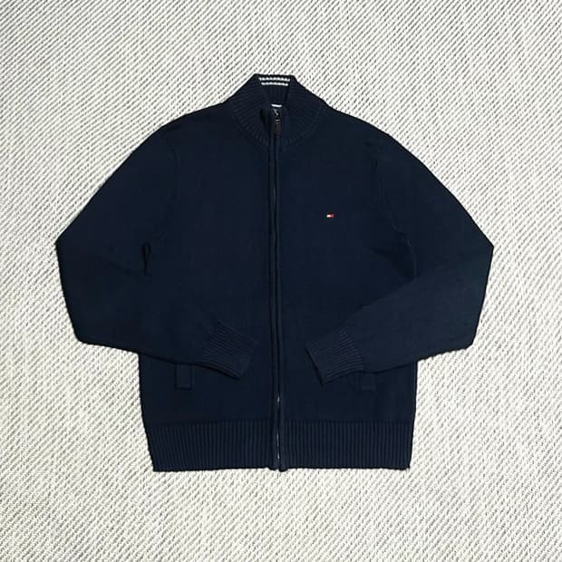 [M] Tommy 타미힐피거 네이비 코튼 집업 니트