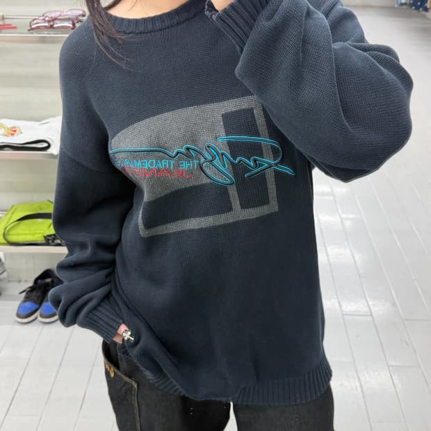 빈티지 FUBU 후부 오버사이즈 올드스쿨 그래픽 자수 니트