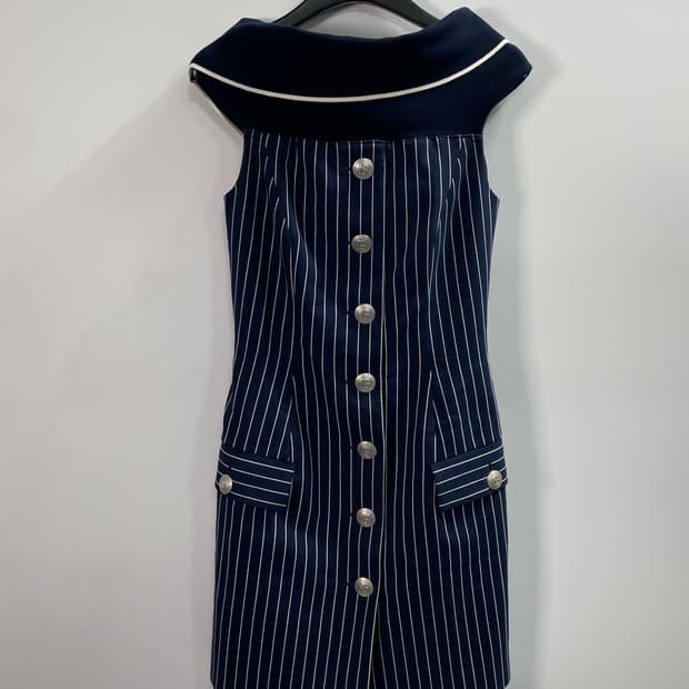 피에르 발망 은장 숄더 나시 원피스 (on.649)  