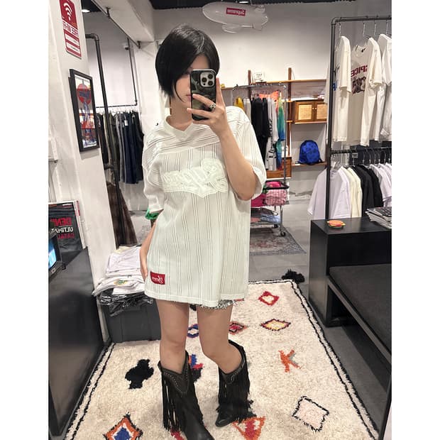 Supreme Mesh Stripe Football Jersey