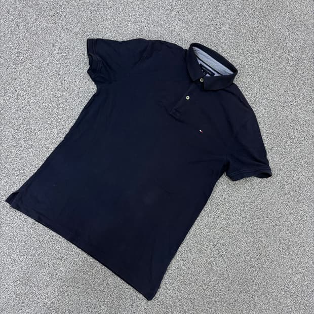 L 타미힐피거 남성 슬림핏 반팔티 카라티 0420J