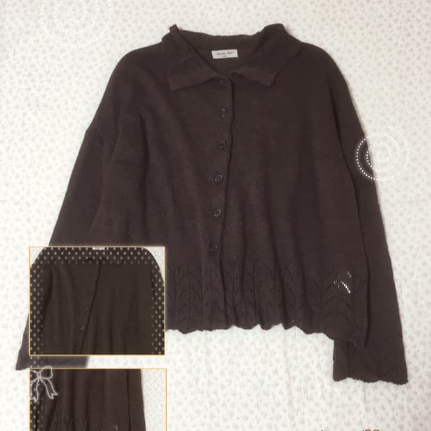 빈티지 모리걸 사만사모스 초코 가디건