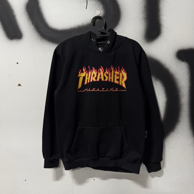 트래셔 빅 프린팅 풀오버 후디