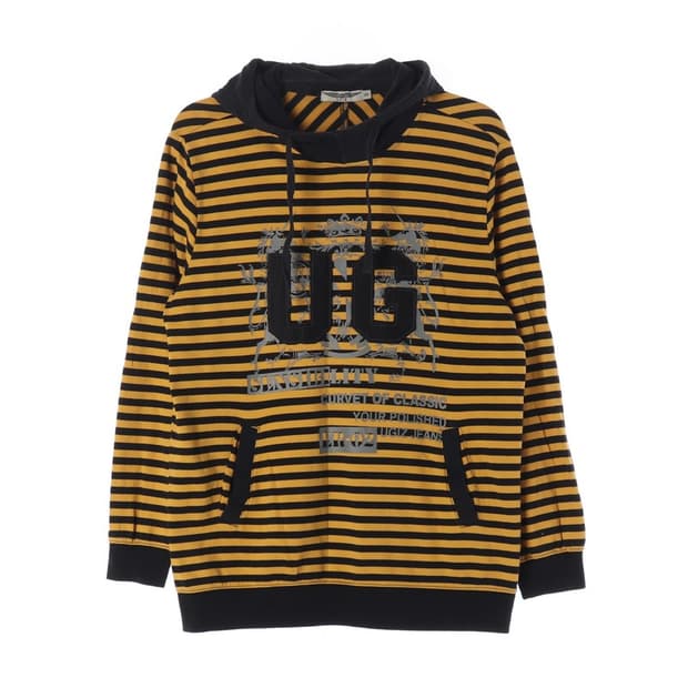 UGIZ 머스타드 스트라이프 빈티지 후드티 L